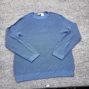Adventuridge Sweater Pullover Mens XL Blue Waffle-Knit Crew Neck Lightweight